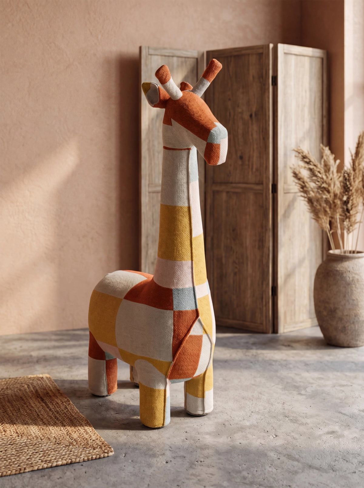 3 ft 11 in Giraffe Cat Tree- Weave Fabric