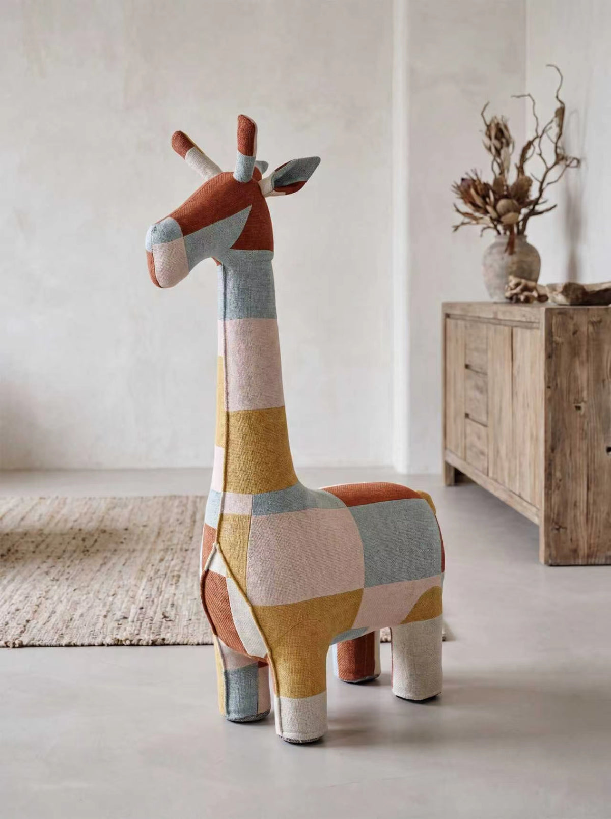 3 ft 11 in Giraffe Cat Tree- Weave Fabric