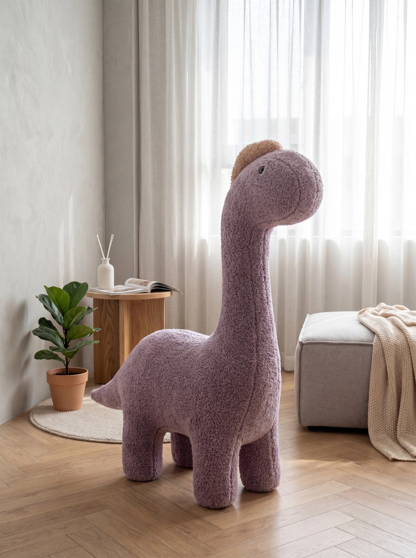 3 ft Dinosaur Cat Tree -Curly Plush Fabric