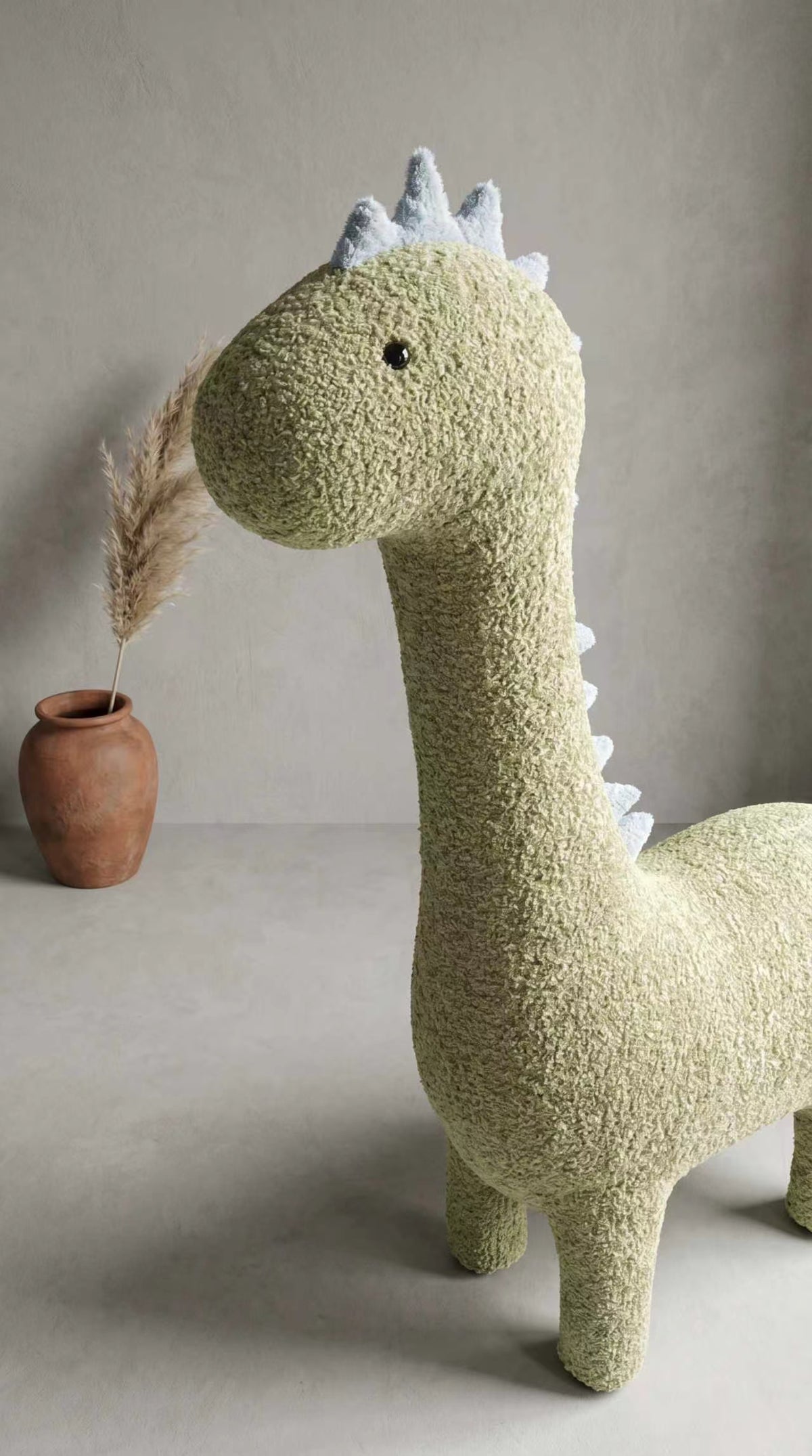 5 ft 11 in Giant Stegosaurus Cat Tree - Curly Plush Fabric