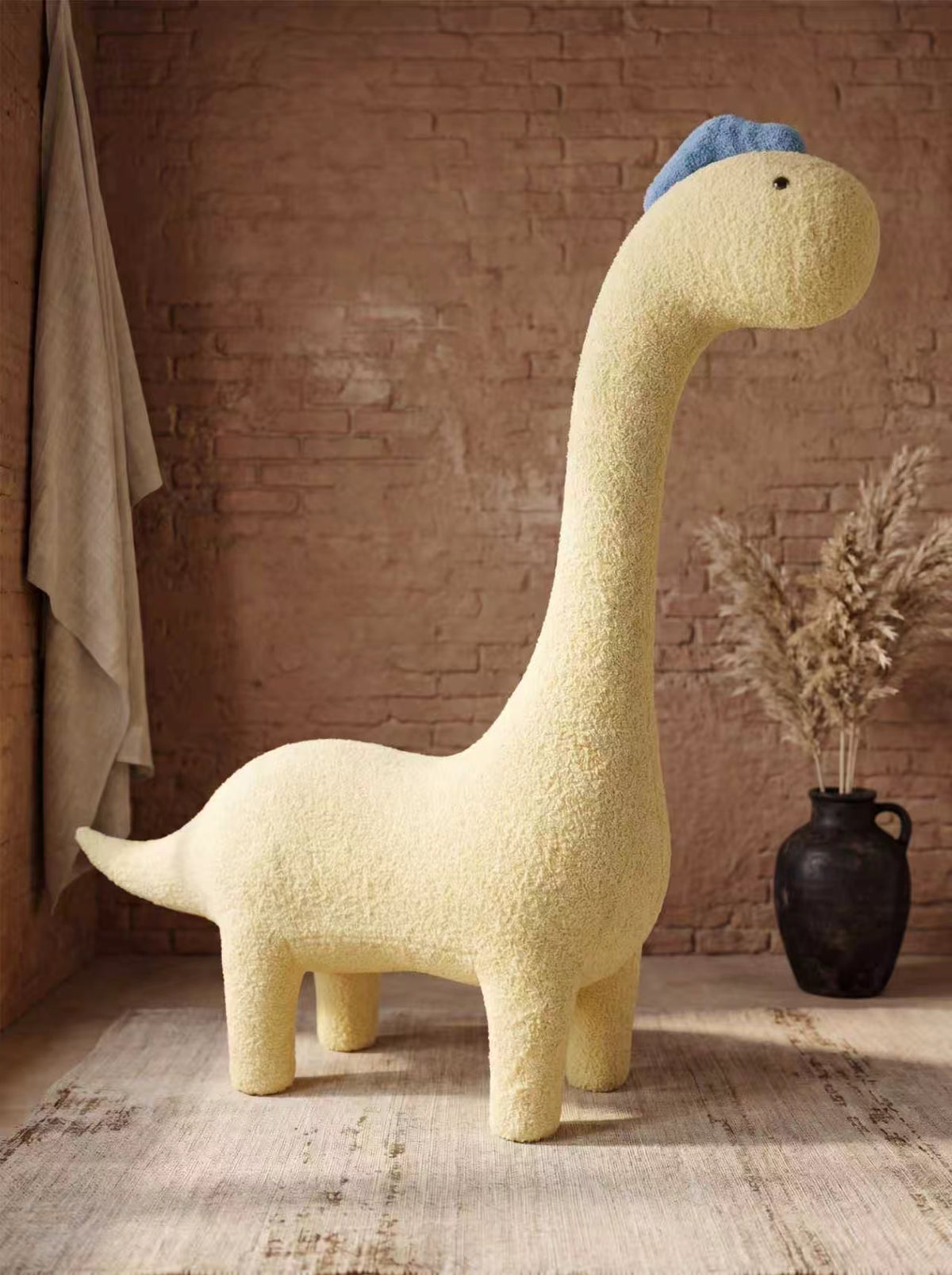 6.5 ft Giant Dinosaur Cat Tree - Curly Plush Fabric
