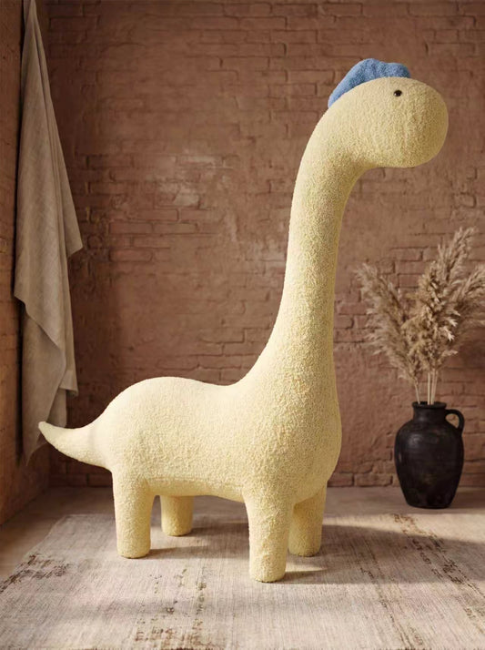 6.5 ft Giant Dinosaur Cat Tree - Curly Plush Fabric