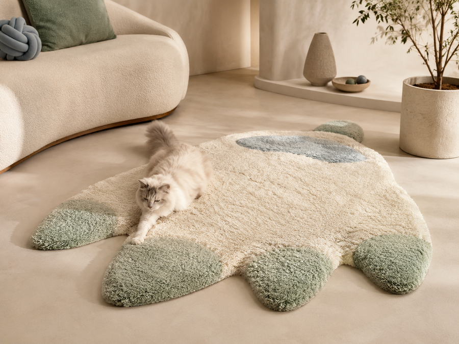 BONDEV Dino Pet Rug – Dinosaur-Shaped Pet Mat