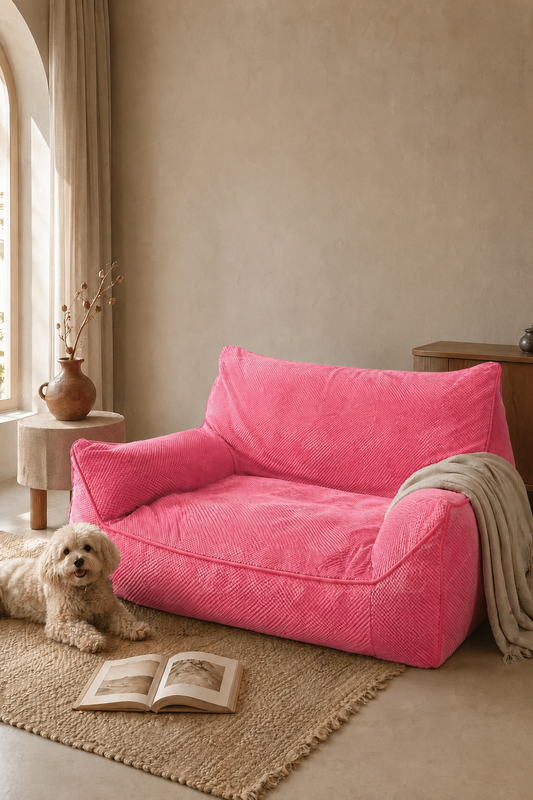 Raspberry Pink Corduroy Human & Pet Sofa